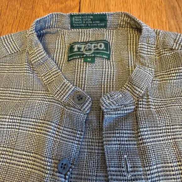 T T & Co Man's Grey Gingham check shirt - Picture 2 of 3